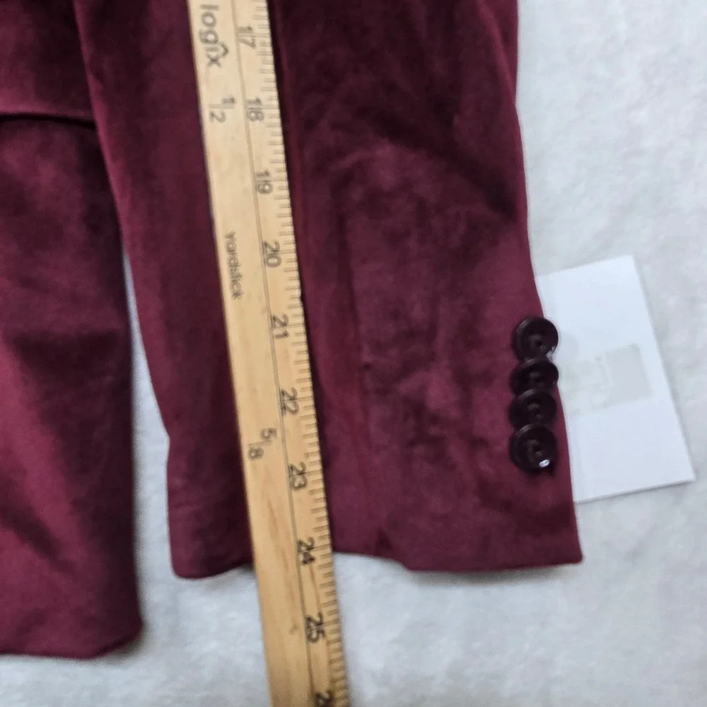 Alfani Slim Fit Velvet Blazer Mens‎ 38S 38 Burgundy Red Sport Coat $295 NEW